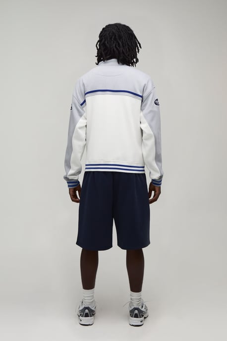 Boxy Fit Biker Neck Colour Block Moto Jersey Jacket - Image 2