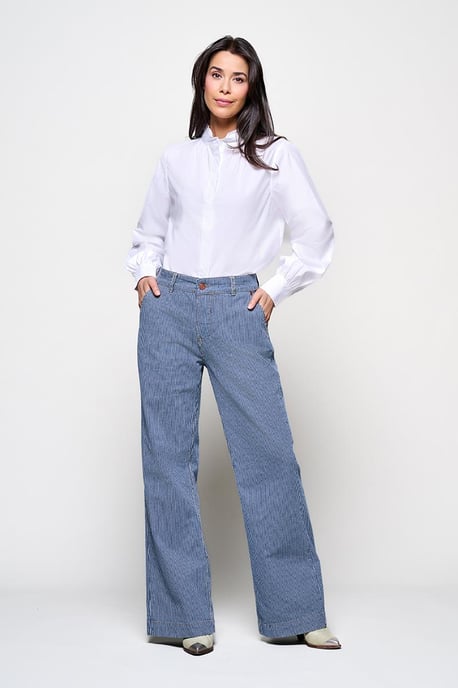 Caroline Tensen Charlotte Streep Broek Lichtblauw / Wit - Image 2
