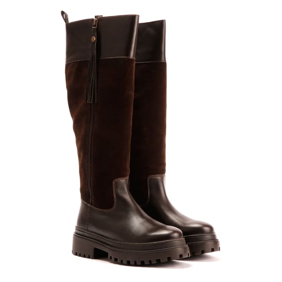 Osprey London The Bramble Tall Läderkvinnors Bruna Stövlar - Image 1