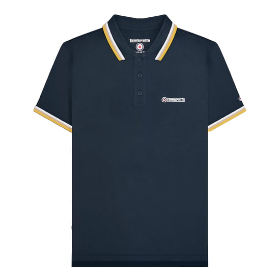 Lambretta Herenpoloshirt met drie punten (Marine/Wit/Kaas/Goud) - Image 2