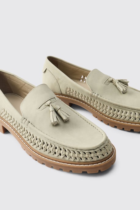 Faux Suede Weave Track Sole Loafer - Image 3