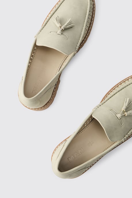 Faux Suede Weave Track Sole Loafer - Image 4