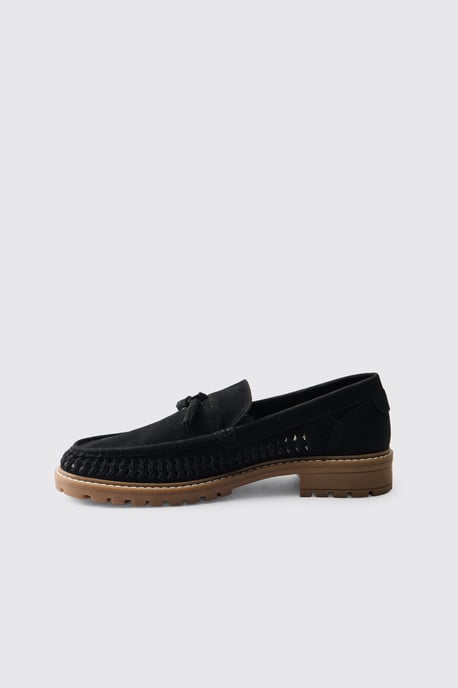 Faux Suede Weave Track Sole Loafer - Image 2