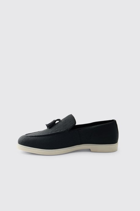 Textured Tassel PU Loafer - Image 2