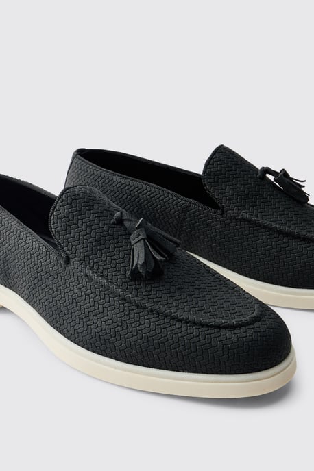 Textured Tassel PU Loafer - Image 3