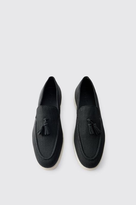 Textured Tassel PU Loafer - Image 4