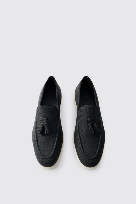 Textured Tassel PU Loafer - Image 5