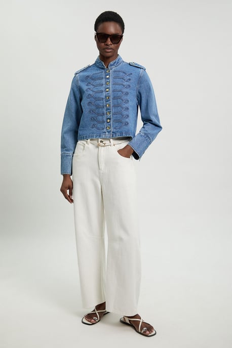 Denim Military Jacket - Image 2