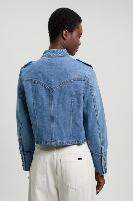 Denim Military Jacket - Image 3