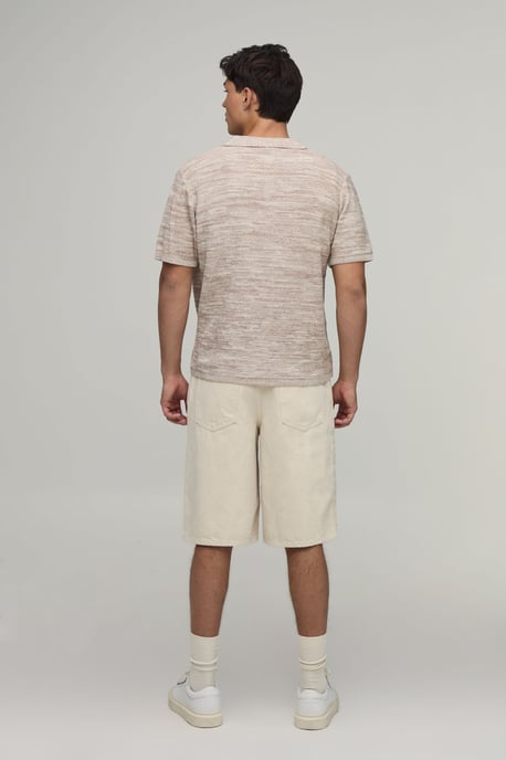 Regular Fit Marled Cotton Blend Knitted Shirt - Image 2