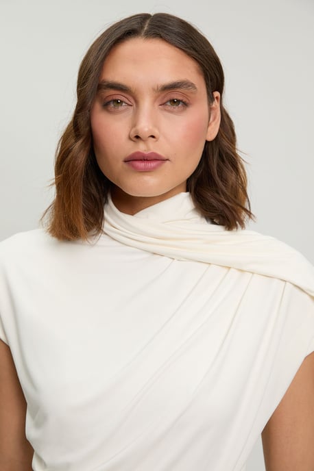 Cowl Neck Tie Detail Jersey Top - Image 3