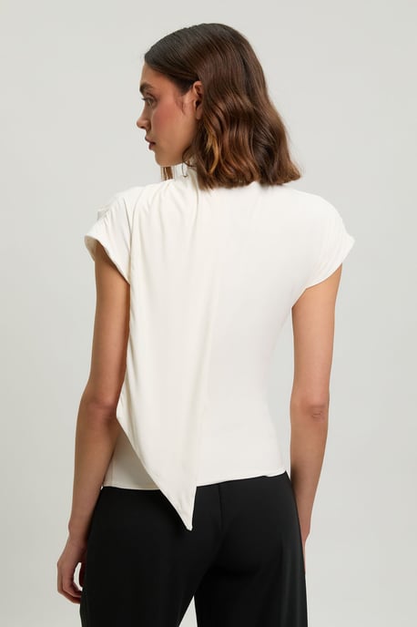 Cowl Neck Tie Detail Jersey Top - Image 4
