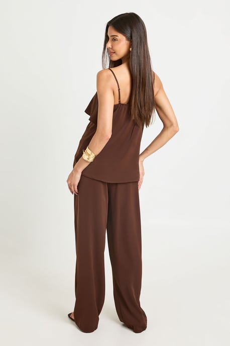 Square Neck Double Layer Top and Trouser Co Ord - Image 2