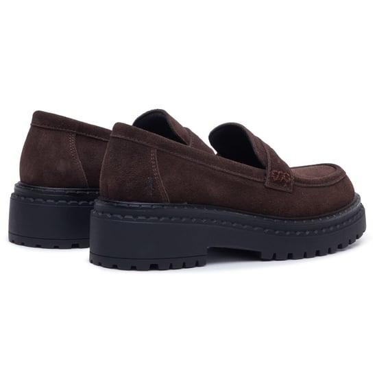 Hush Puppies Odessa Leren Dames Chocolade Loafers - Image 1