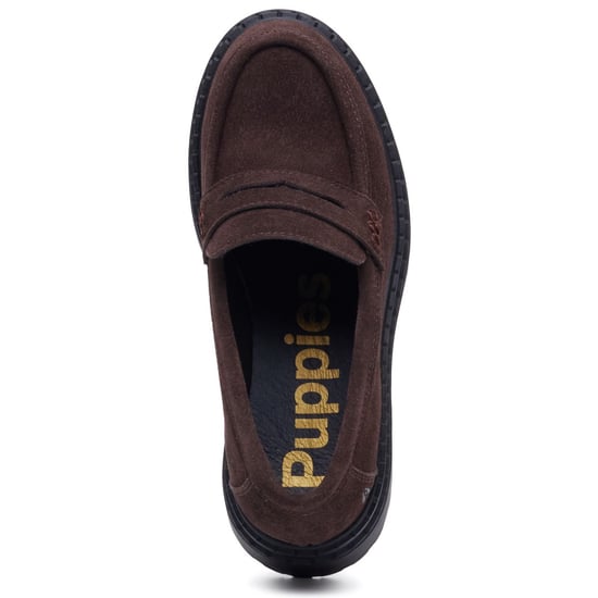 Hush Puppies Odessa Leren Dames Chocolade Loafers - Image 4
