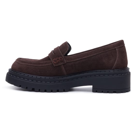 Hush Puppies Odessa Leren Dames Chocolade Loafers - Image 5