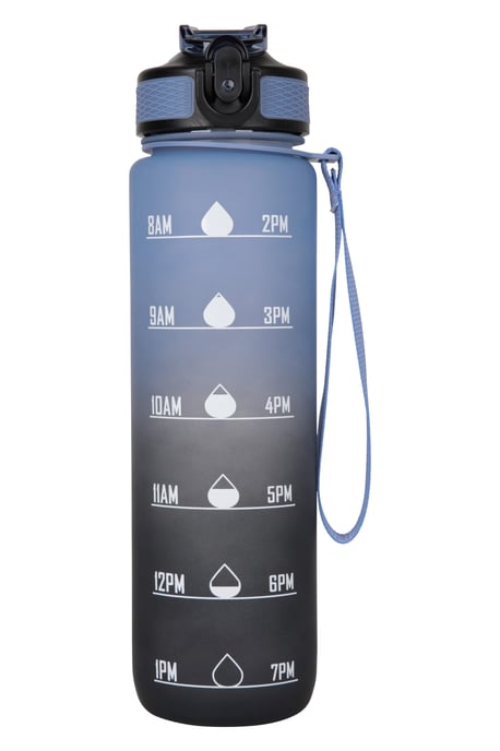 BPA Free Ombre Plastic Water Bottle Lightweight Easy Clean Leakproof Push Lid Blue - Image 3