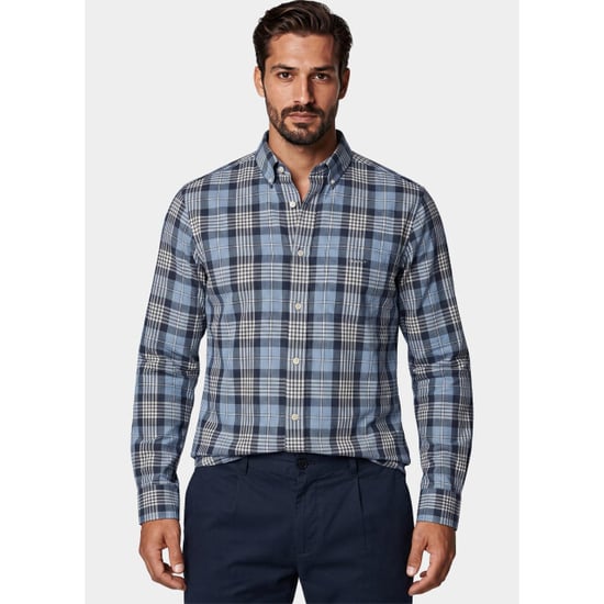 Gant Overhemd heren checked melange poplin shirt 3262006/901 - Image 1