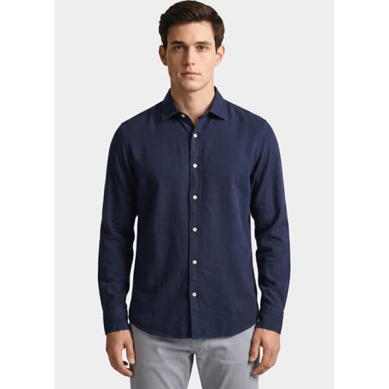 Blue Coast Overhemd heren 100% linnen, regular fit 118l/0060 navy - Image 1