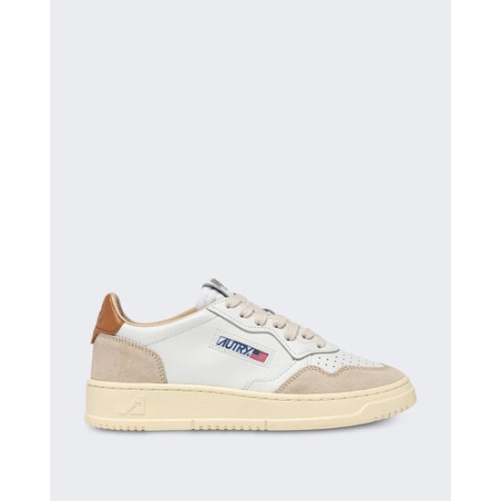 Autry Dames aulw-ls16-medalist low wom leat/suede wht/lion - Image 1