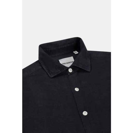 Van Harper Linnen shirt dark navy- van har - Image 2