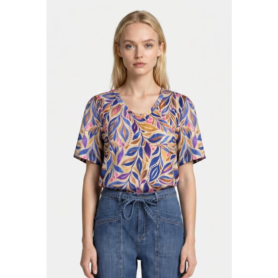 Geisha 62460-60 jazz t-shirt v-neck jersey aop - Image 5
