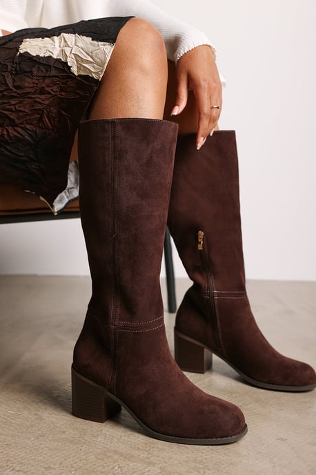 Wheres That From Womens Colette Wide Fit Knee High Block Heel Boot - Image 6