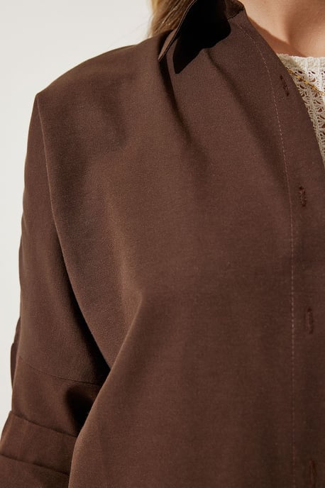 Oversized Poplin Button-Up Shirt with Long Sleeves - Image 5