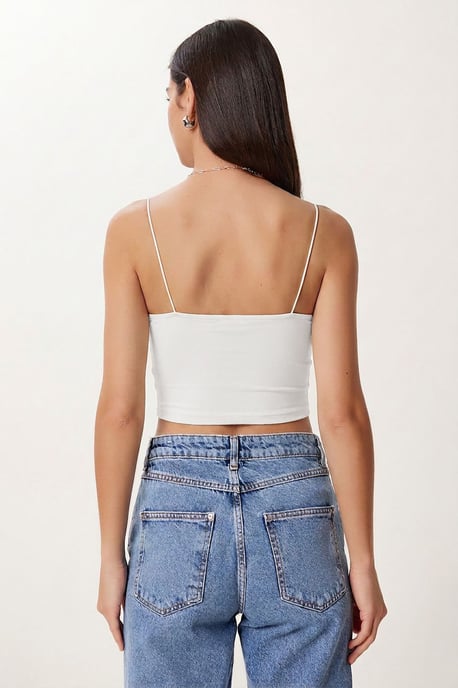 Slim Fit Square Neck Crop Top - Image 4