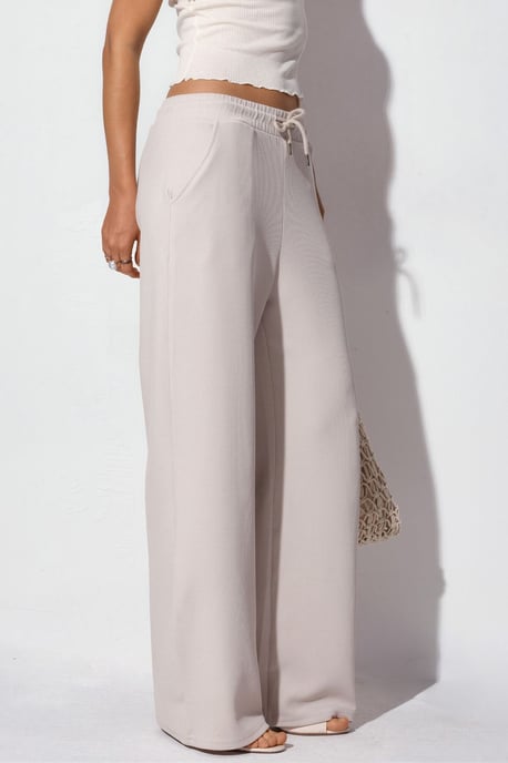 Ribbed Drawstring Waist Pants - Image 1