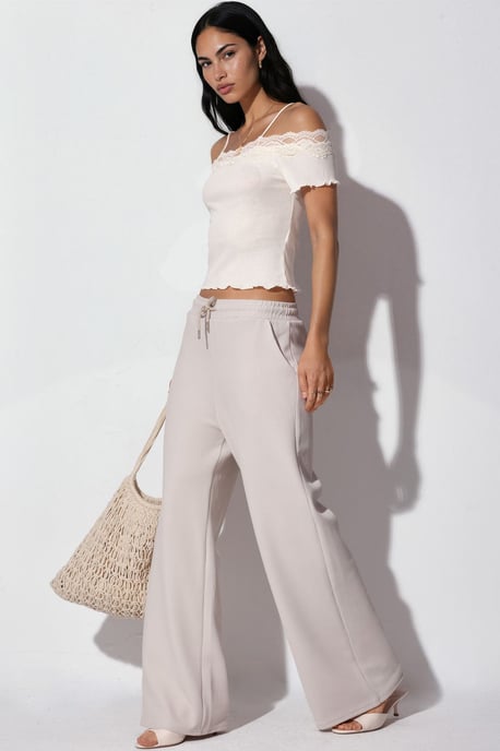 Ribbed Drawstring Waist Pants - Image 3