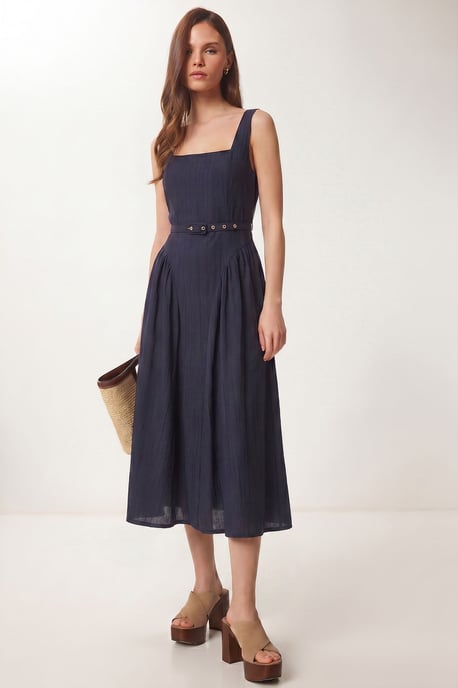 Belted Sleeveless Midi Dress - Image 2