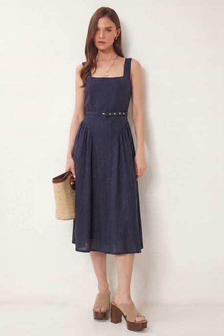 Belted Sleeveless Midi Dress - Image 3