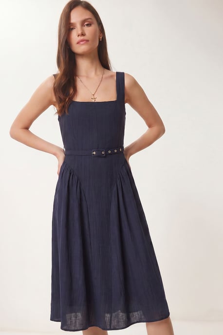 Belted Sleeveless Midi Dress - Image 4