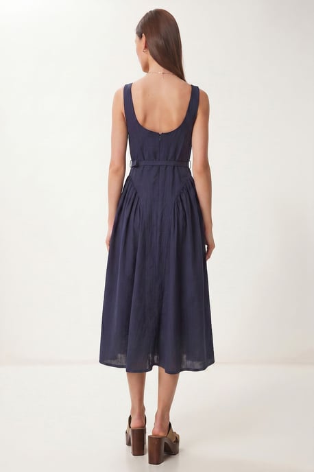 Belted Sleeveless Midi Dress - Image 6
