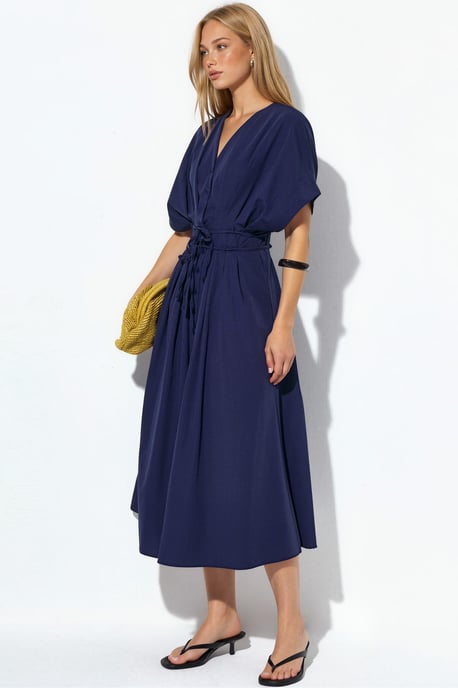 Casual V-hals Midi Shirtjurk - Image 2