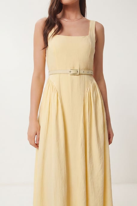 Belted Sleeveless Midi Dress - Image 4