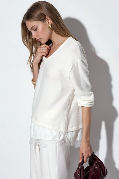 Women’s V-neck Knit Sweater - Image 2