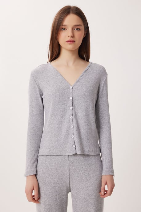 Mid-Waist Wide-Leg Knit Lounge Bottoms - Image 3