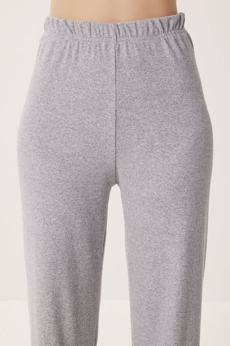 Mid-Waist Wide-Leg Knit Lounge Bottoms - Image 5