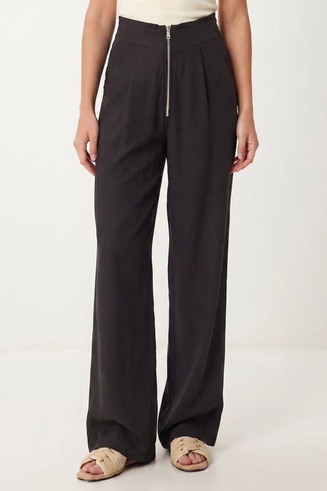 High-Waist Wide-Leg Crepe Trousers - Image 3