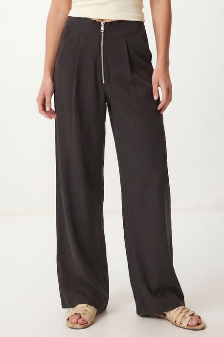 High-Waist Wide-Leg Crepe Trousers - Image 4