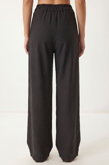 High-Waist Wide-Leg Crepe Trousers - Image 5