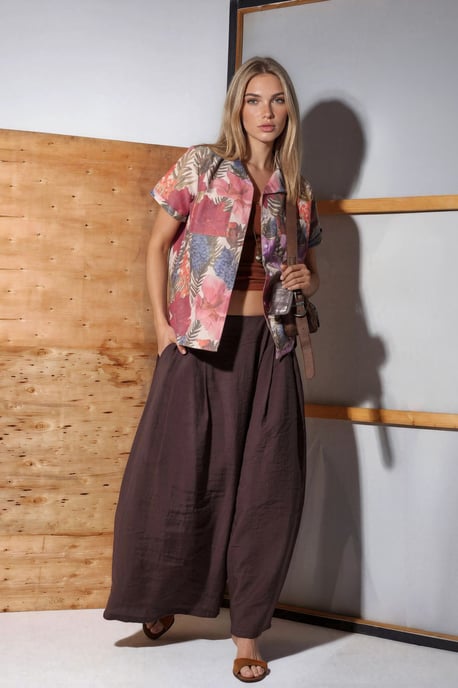 Wide Leg Palazzo Modal Pants - Image 5
