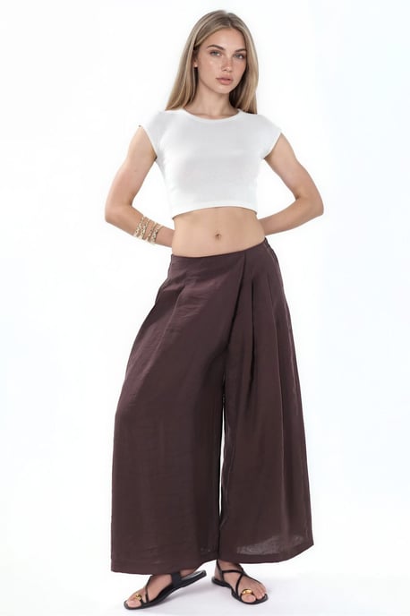 Wide Leg Palazzo Modal Pants - Image 6