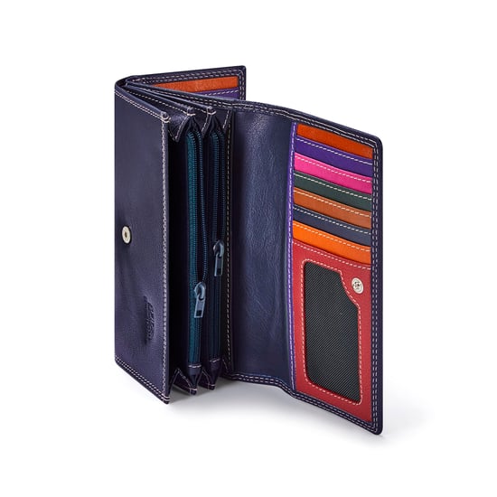 Women’s Genuine Leather RFID Purse Multi Card Wallet in Navy - Image 6