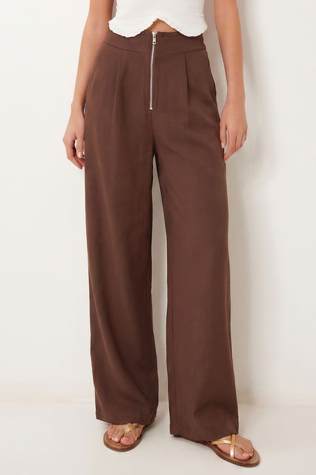 High-Waist Wide-Leg Crepe Trousers - Image 4