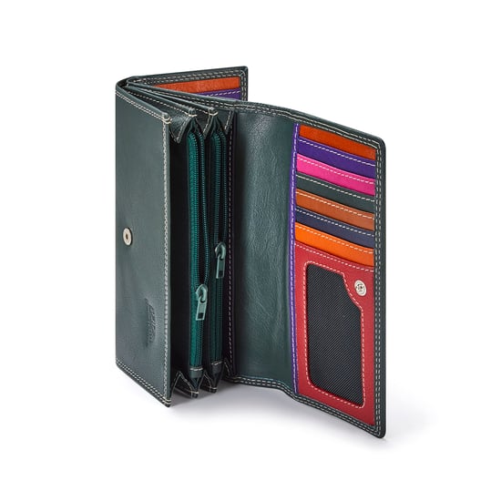 Women’s Genuine Leather RFID Purse Multi Card Wallet in Green - Image 6