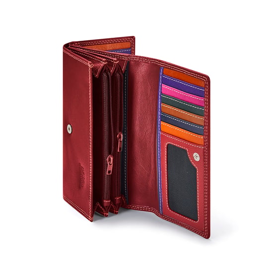 Women’s Genuine Leather RFID Purse Multi Card Wallet in Red - Image 6