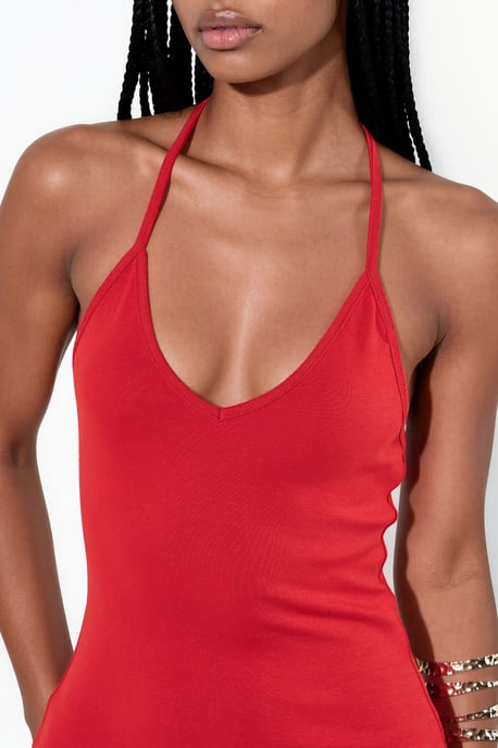 Slim Fit Halterneck Jersey Blouse - Image 4